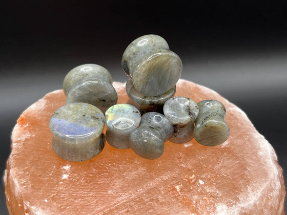 Labradorite Plugs – Double Flare Natural Stone Gauges