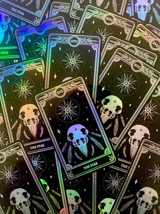 Celestial Stickers Marigold Tarot Holographic: The Star, The Moon, The Sun, The World