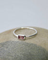 October Birthstone Stacking Ring - Pink Tourmaline in Sterling Silver