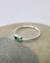 May Birthstone Stacking Ring - Emerald in Sterling Silver