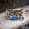 Natural Blue Apatite Gemstone Wrap Bracelet