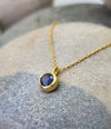 September Birthstone Necklace in Blue Sapphire + Gold