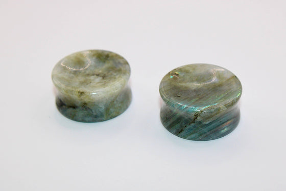 Labradorite Plugs – Double Flare Natural Stone Gauges