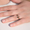 Green jade branch ring in gold