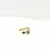 Green jade branch ring in gold