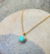 December Birthstone Necklace in Turquoise + Gold