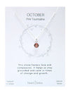 OCTOBER Birthstone Necklace in Pink Tourmaline + Sterling Silver