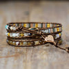 Labradorite Teardrop Bronze Wrap Bracelet