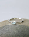 March Birthstone Stacking Ring - Aquamarine in Sterling Silver