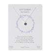 September Birthstone Necklace in Blue Sapphire + Sterling Silver