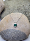 May Birthstone Necklace in Emerald + Sterling Silver