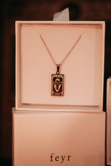  Tarot Card Necklace - The Moon from the Marigold Tarot Deck