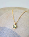 August Birthstone Necklace in Peridot + Gold