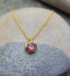 October Birthstone Necklace in Pink Tourmaline + Gold