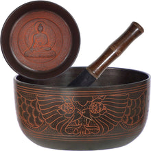  Singing Bowl-Flat/Medicine Buddha-Red-7"Di.