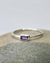 February Birthstone Stacking Ring - Amethyst in Sterling Silver