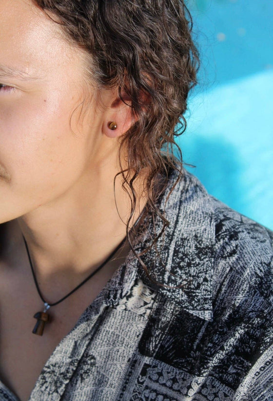 Tiger's Eye Plugs – Double Flare Natural Stone Gauges