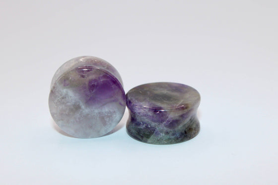 Amethyst Plugs – Double Flare Natural Stone Gauges