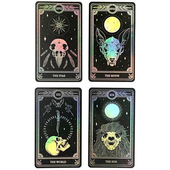 Celestial Stickers Marigold Tarot Holographic: The Star, The Moon, The Sun, The World