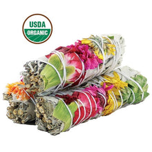  'Joy' Floral White Sage Smudge Stick (4 in.)