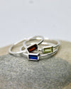 August Birthstone Stacking Ring - Peridot in Sterling Silver