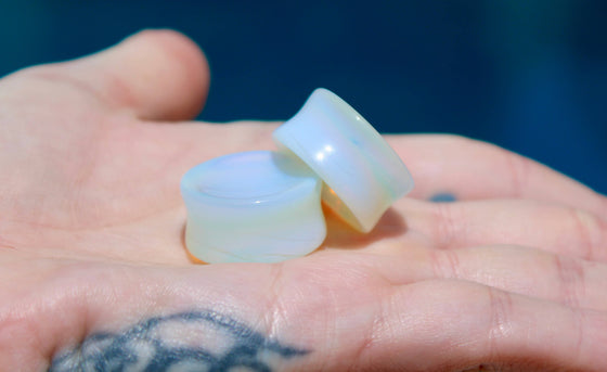 Opalite Plugs – Double Flare Natural Stone Gauges