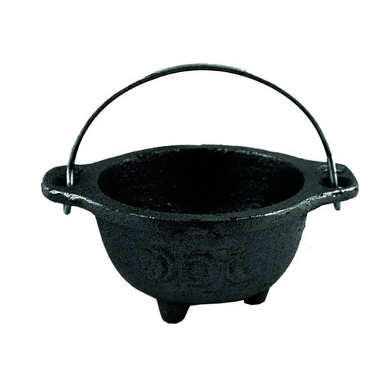 Triple Moon Cast Iron Cauldron Bowl w/ Hanger (4 in.)
