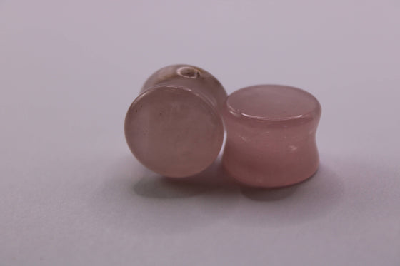 Rose Quartz Plugs – Double Flare Natural Stone Gauges