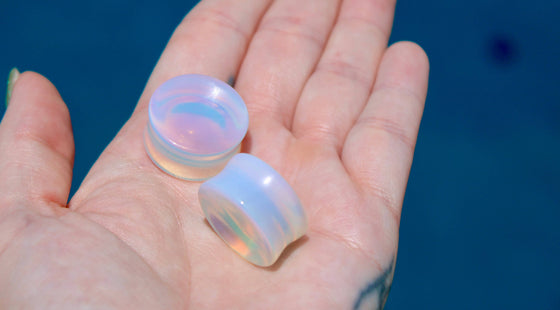 Opalite Plugs – Double Flare Natural Stone Gauges