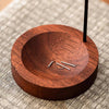 Oak & Brass Accent Upside Down Incense Stick Burner