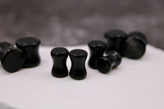Black Tourmaline Plugs – Double Flare Natural Stone Gauges