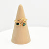 Green jade branch ring in gold