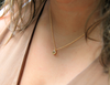 August Birthstone Necklace in Peridot + Gold