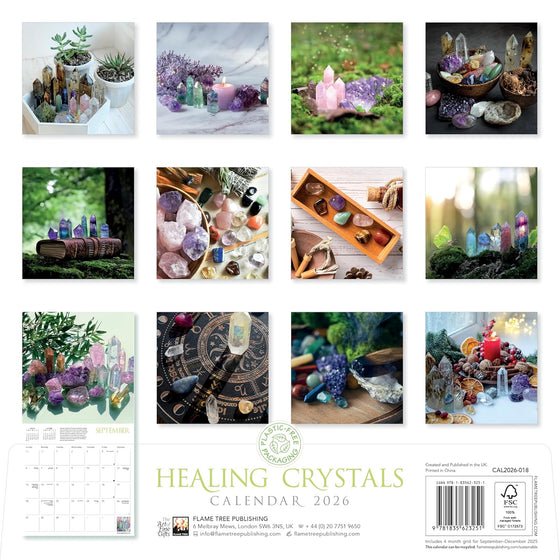 Healing Crystals Wall Calendar 2026