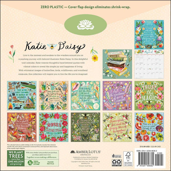 Katie Daisy Wall Calendar 2026