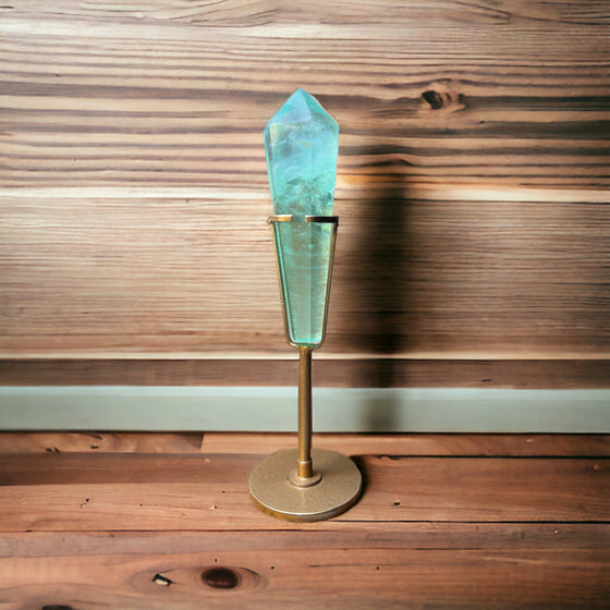 Green Fluorite Wand (in stand)