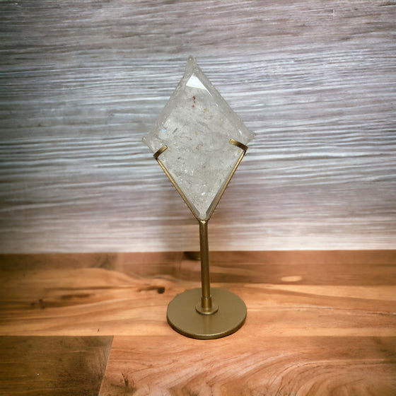 Clear Quartz Diamond (in stand)