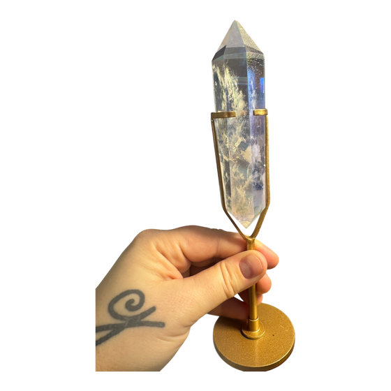 Angel Aura Clear Quartz Point (in stand)