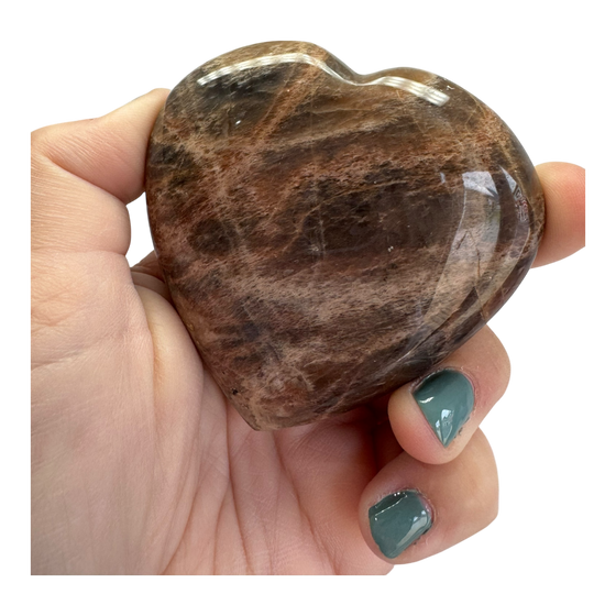 Black Moonstone Heart