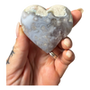 Black Flower Agate Heart