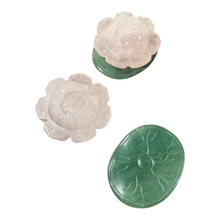  Rose Quartz / Green Aventurine Lotus Flower