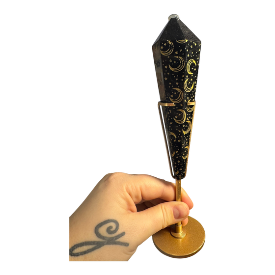 Black Obsidian Painted Wand in Stand