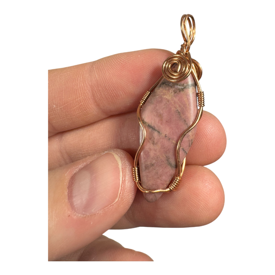 Rhodonite (local) Wire Wrapped Pendants