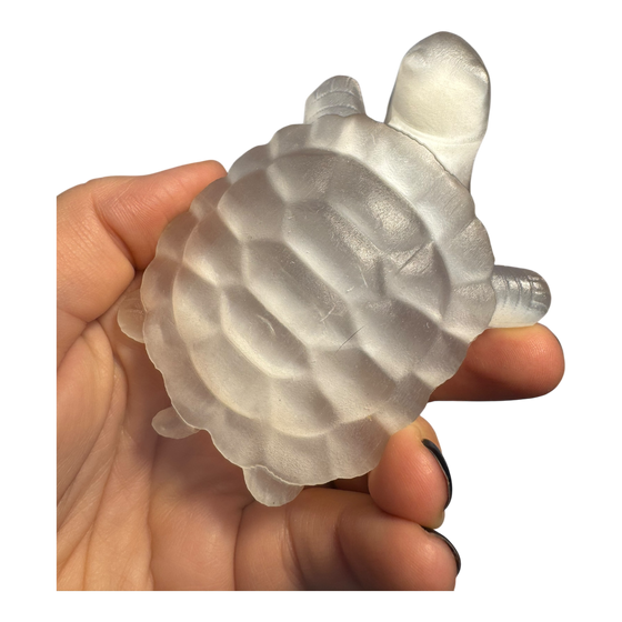 Selenite Turtle Carving