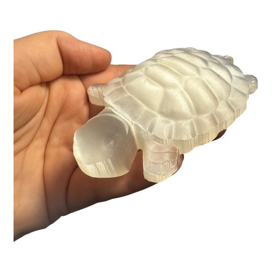 Selenite Turtle Carving