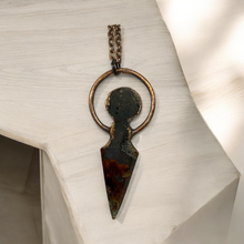  Brecciated Jasper Electroformed Dagger Necklace