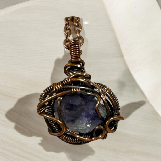 Fluorite Wire Wrapped Pendant