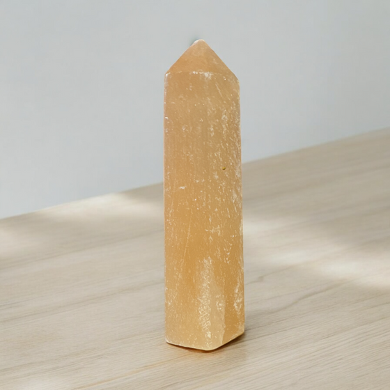 Peach Selenite Tower