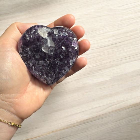 Amethyst Clusters Heart