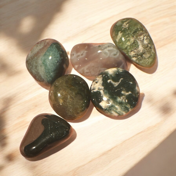 Green Moss Agate Tumbled